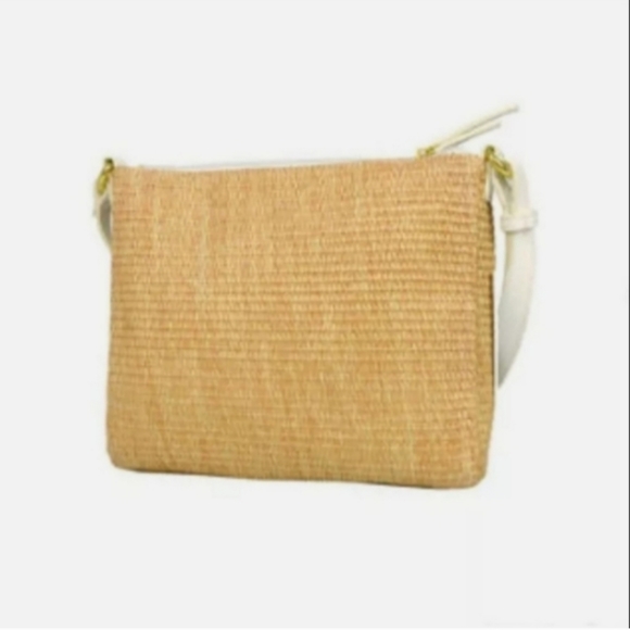 Liz Claiborne Crossbody Idol Khaki Colored Straw Floral Small Purse $50 NWT - Picture 3 of 5